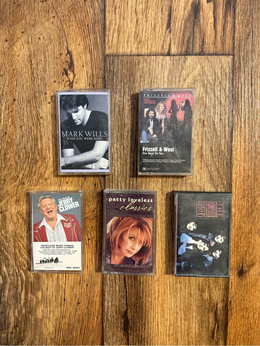 Lot of 5 vintage cassette tapes- assorted artist
